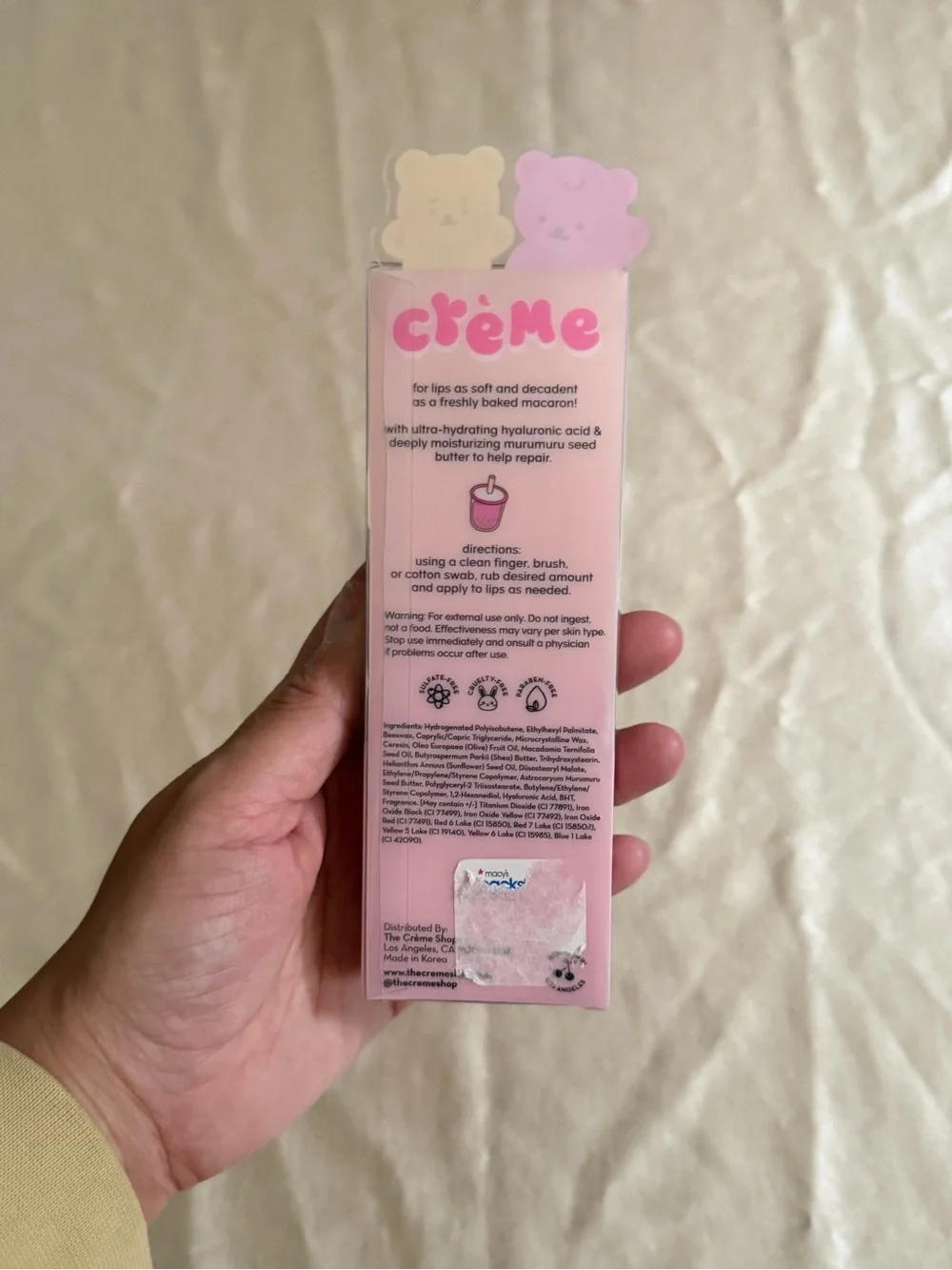 The Crème Shop Boba Bears Moisturizing Macaron Lip Balm Duo New